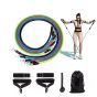 Kit Elástico 11 Peças Musculação Pilates Fitness - Azul Esportes