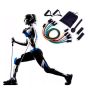 Kit Elástico 11 Peças Musculação Pilates Fitness - Azul Esportes