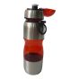 Squeeze Acrílico com Inox - 600 ml - Vermelho 