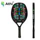 Raquete Beach Tennis Carbono 3K C/ Capa - Atsoft 5.0 -  Geométrica - Athi
