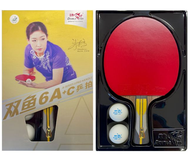 Raquete Profissional Para Tênis de Mesa - 6A+C - 6 Estrelas - ITTF - Double Fish