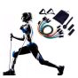 Kit Elástico 11 Peças Musculação Pilates Fitness - Azul Esportes