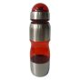 Squeeze Acrílico com Inox - 600 ml - Vermelho 