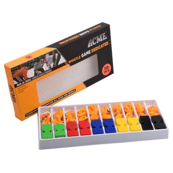 Apito Profissional Tipo Fox Com Cordão Kit C/10 Unidades - Acme