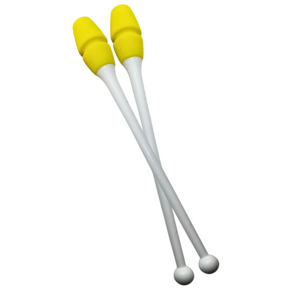 Maça Ginástica Rítmica Conectável Pro 40cm - Branca e Amarela - Athi