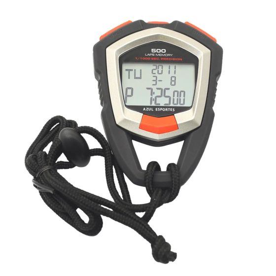 Cronômetro Digital Profissional 500 Voltas/Memórias - Azul Esportes