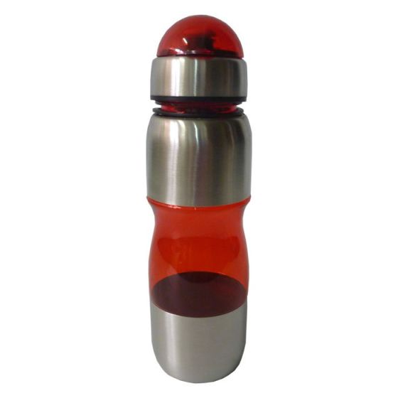 Squeeze Acrílico com Inox - 600 ml - Vermelho 