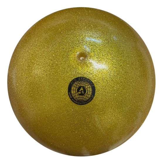 Bola Ginástica Rítmica 300g - Glitter Dourada - Azul Esportes