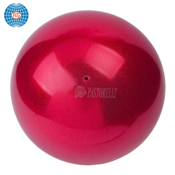 Bola Ginástica Rítmica Oficial 400g - Glitter Vermelha - FIG - Pastorelli