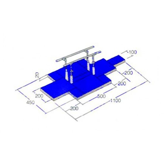 Conjunto Colchões Paralelas Simétricas Ginástica Artística - Oficial - Azul Esportes