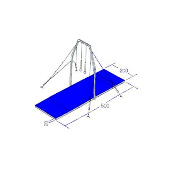 Conjunto Colchões Pórtico Argolas Ginástica Artística - Oficial - Azul Esportes