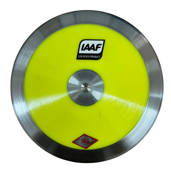 Disco Atletismo Aço/ABS 2kg - IAAF - Amarelo - Feilu Taishan