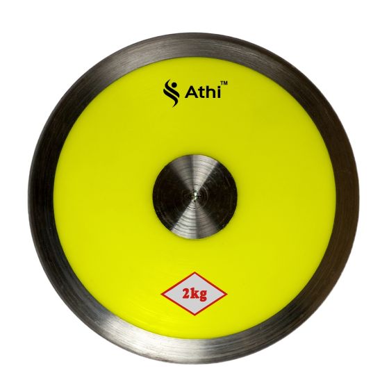 Disco Atletismo Aço/ABS 2kg - Amarelo - Athi