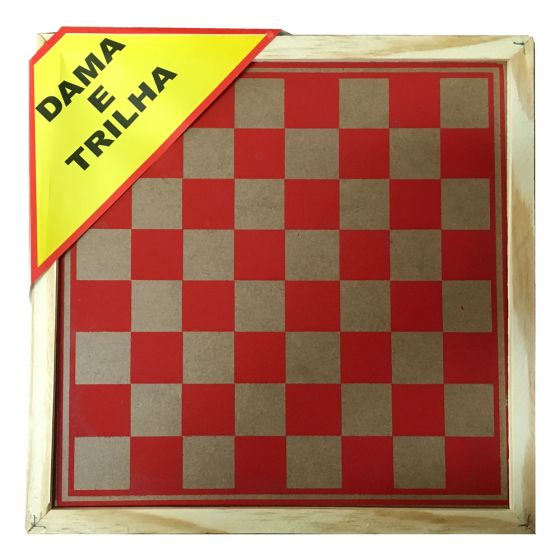 Jogo Dama e Trilha - Tabuleiro e Peças - Azul Esportes