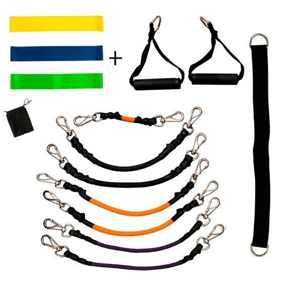 Kit Mini Band + Rubber Band - 13 Peças - Azul Esportes