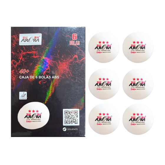 Bola Tênis de Mesa 3 estrelas - 6 unidades - Branca - ITTF - Aurora
