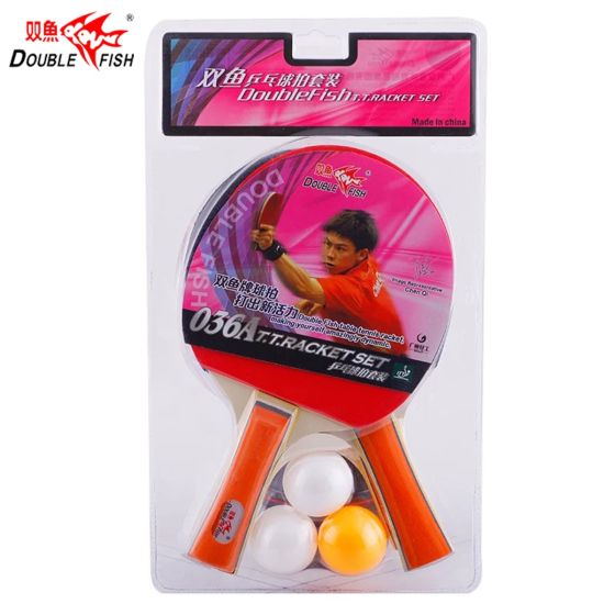 Kit Tênis De Mesa 2 Raquetes e 3 Bolas - Double Fish