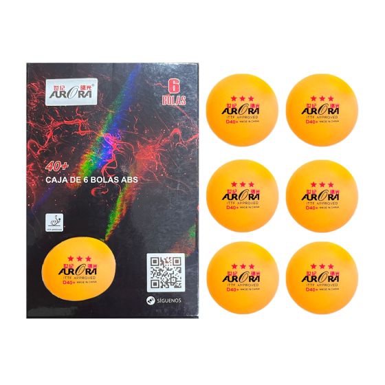 Bola Tênis de Mesa 3 estrelas - 6 unidades - Laranja - ITTF - Aurora