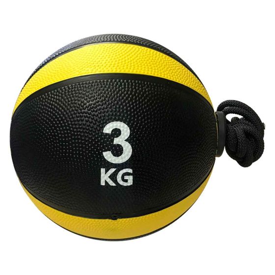 Medicine Ball Com Corda 3kg - Azul Esportes