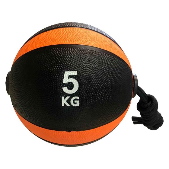 Medicine Ball Com Corda 5kg - Azul Esportes