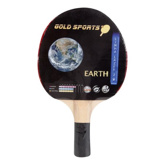 Raquete Tênis De Mesa Treino 2 Stars - Earth - Gold Sports