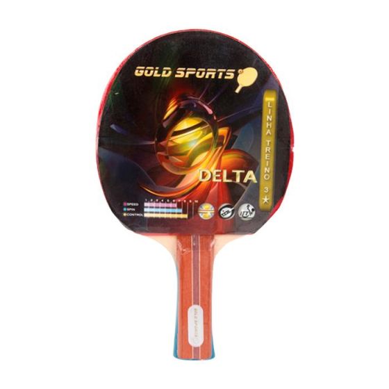 Raquete Tênis De Mesa Treino 3 Stars - Delta - Gold Sports
