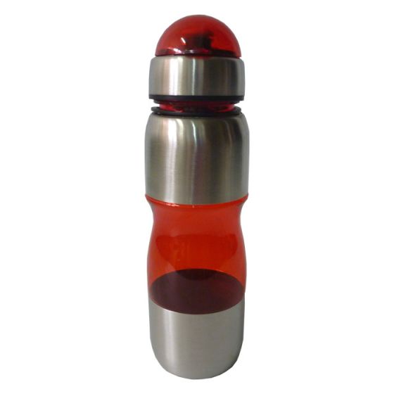 Squeeze Acrílico com Inox - 600 ml - Vermelho 