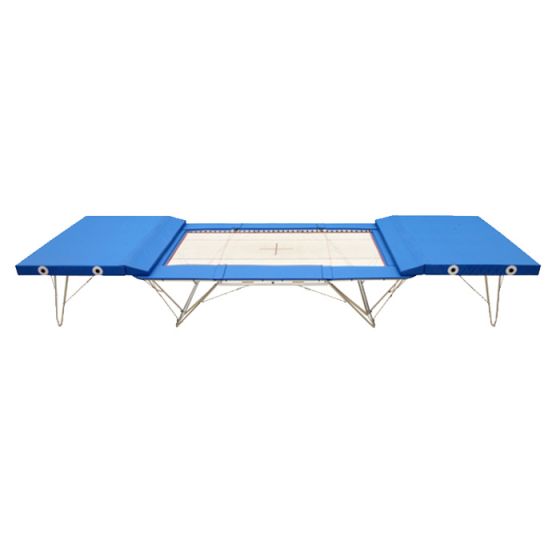 Trampolim Acrobático com Mesa Extensora e Colchão de Proteção Ginástica Artística - Azul Esportes